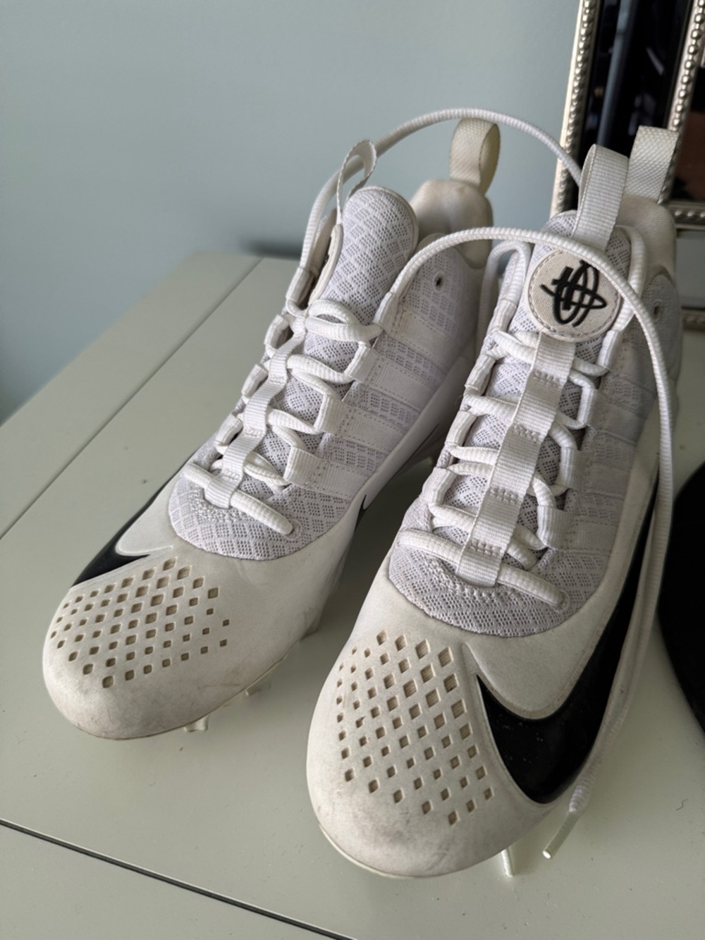 Nike White and Black lacrosse Cleats